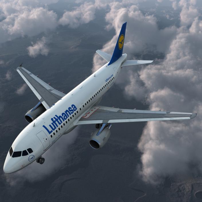 3D Airbus A319 Lufthansa