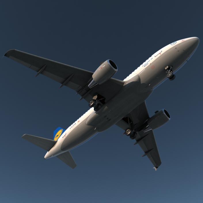 3D Airbus A319 Lufthansa