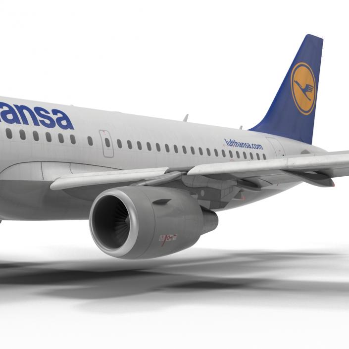 3D Airbus A319 Lufthansa Rigged model