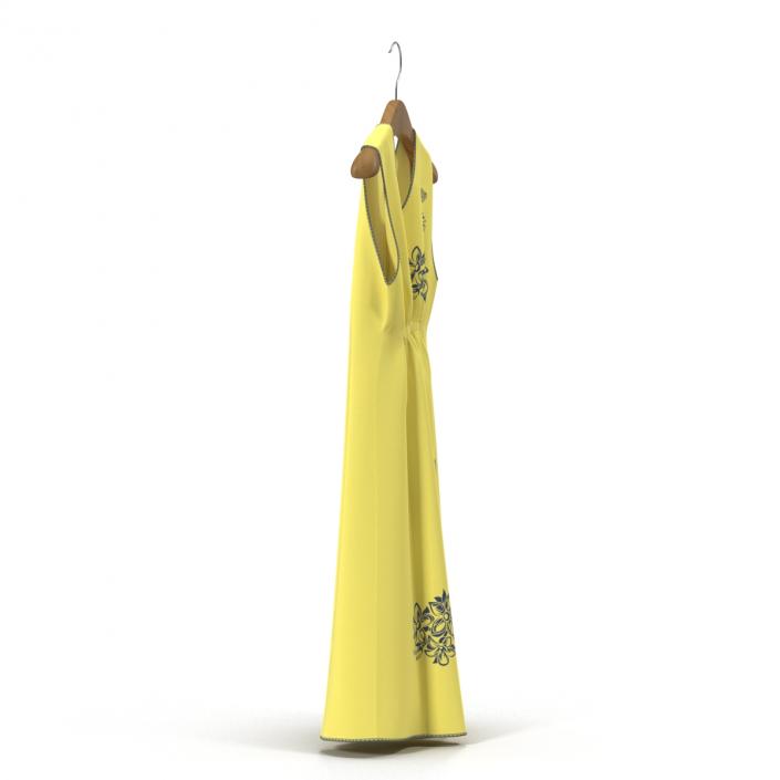 Dress On Hanger Yellow 3D