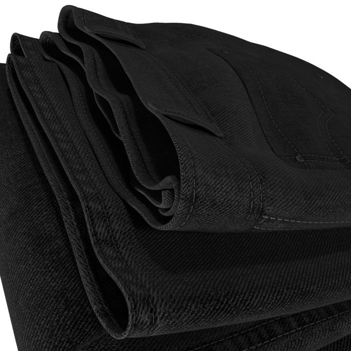 3D Jeans Folded Black model