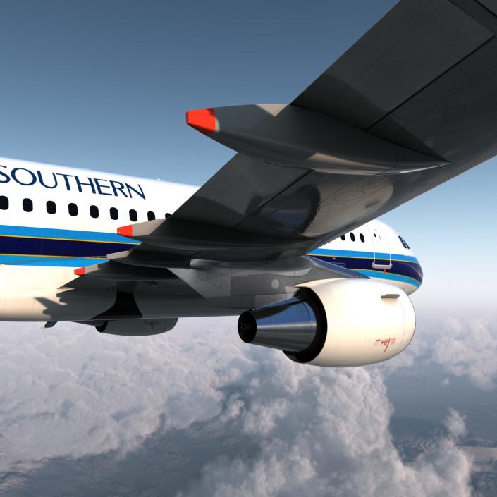 Airbus A319 China Southern Airlines Rigged 3D