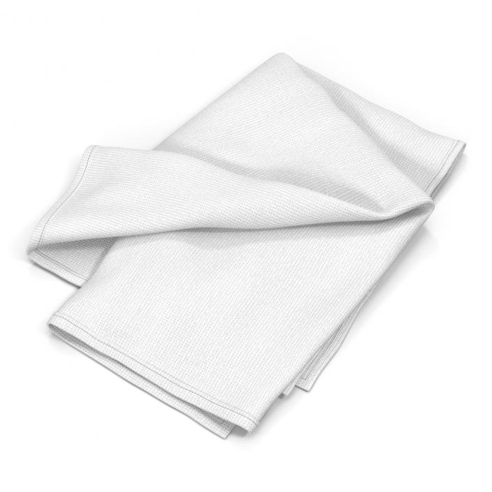 3D White Towel 6 model