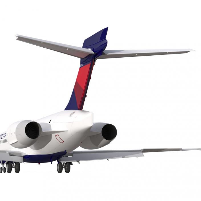 Boeing 717-200 Delta Air Lines Rigged 3D