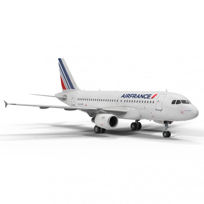 Airbus A319 Air France Rigged 3D model