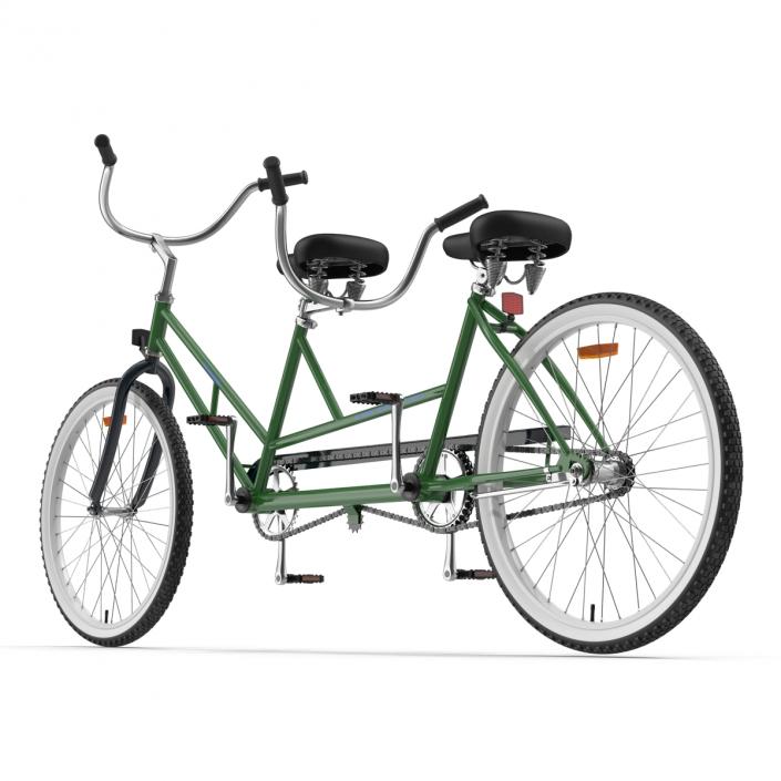 Retro Bicycle Built for Two Rigged 3D model