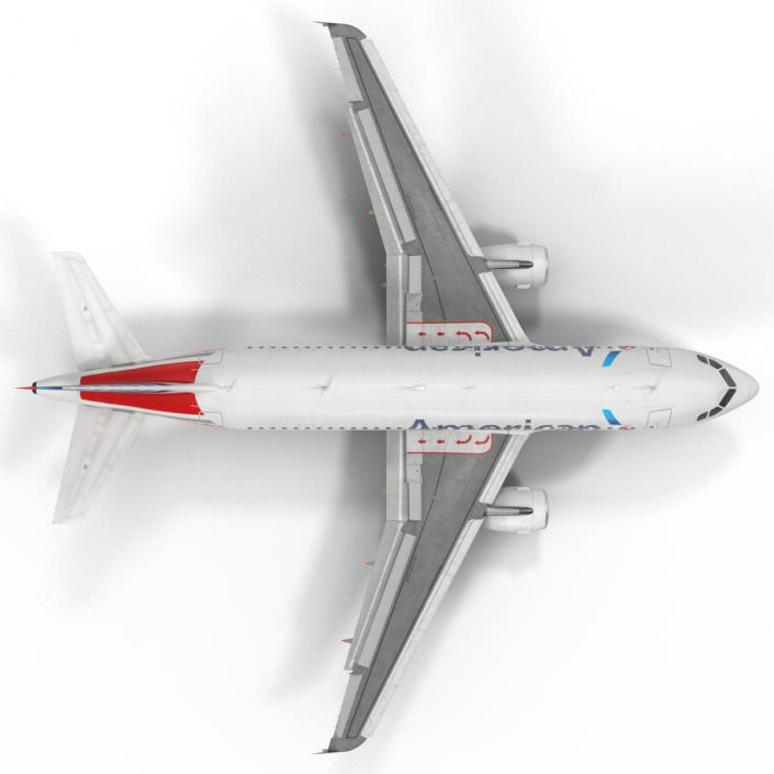 3D Airbus A319 American Airlines Rigged