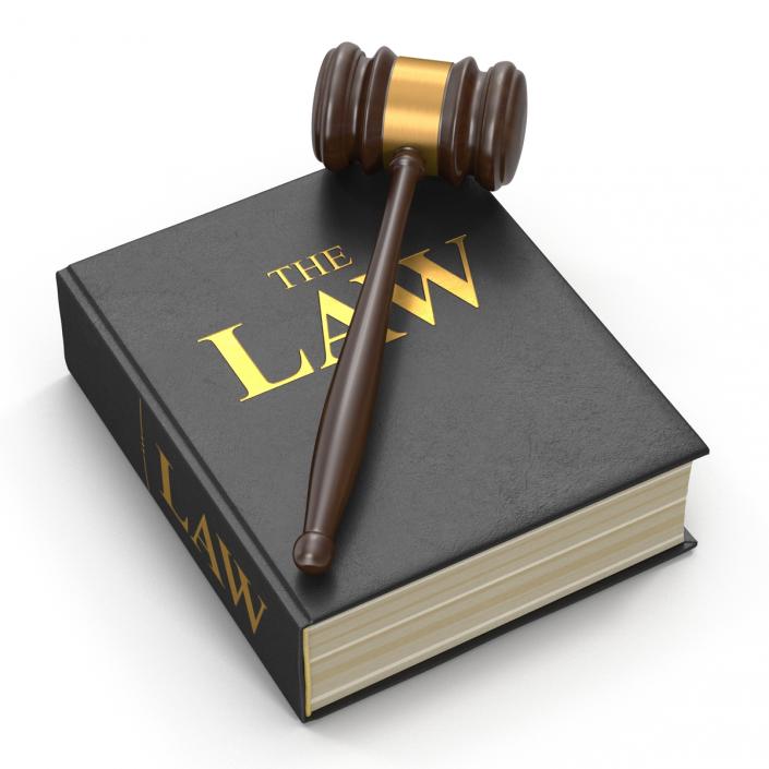 3D Law Book and Gavel model