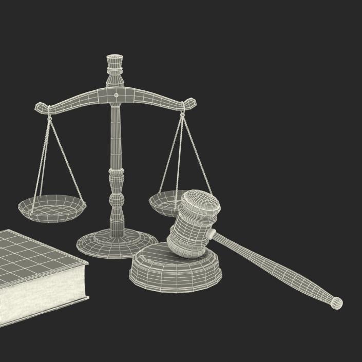 3D Legal Gavel Scales And Law Book