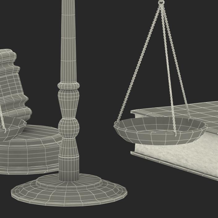 3D Legal Gavel Scales And Law Book