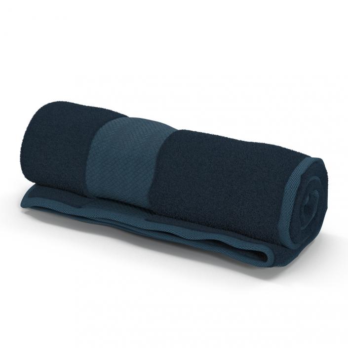 Rolled Towel Blue 3D