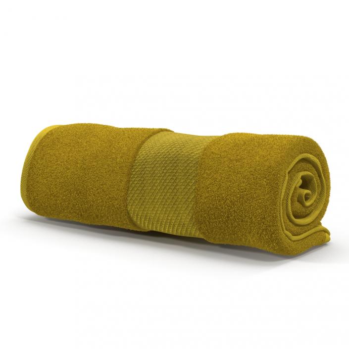 Rolled Towel Yellow 3D model