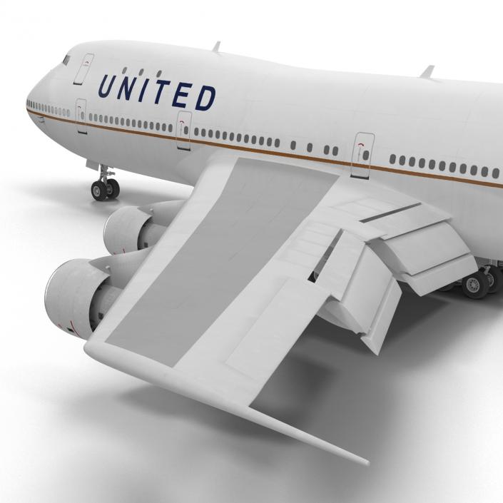 Boeing 747-100B United Rigged 3D model