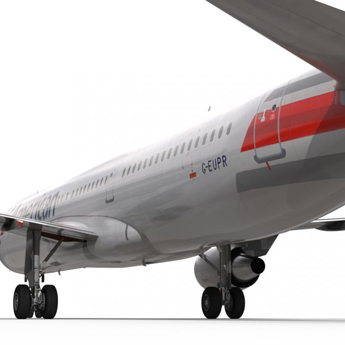 3D Airbus A321 American Airlines Rigged
