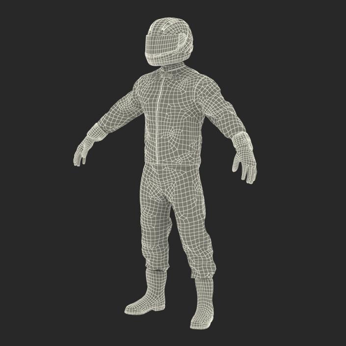 3D Motorcycle Rider Rigged model