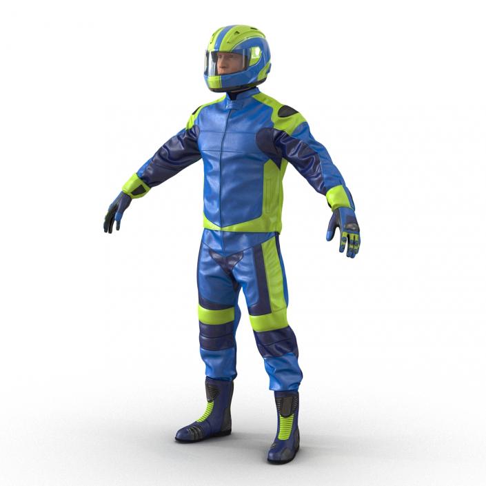 3D Motorcycle Rider Generic Rigged