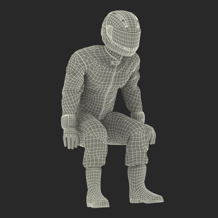 3D Motorcycle Rider Generic 2 Rigged model