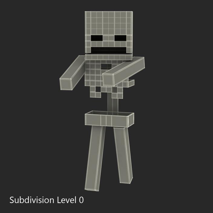 3D model Minecraft Skeleton Rigged