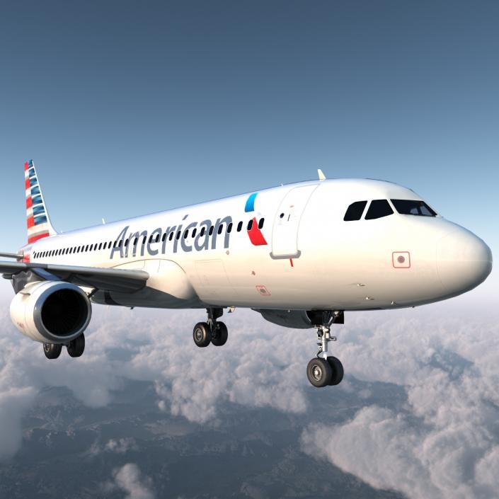 Airbus A320 American Airlines 3D model