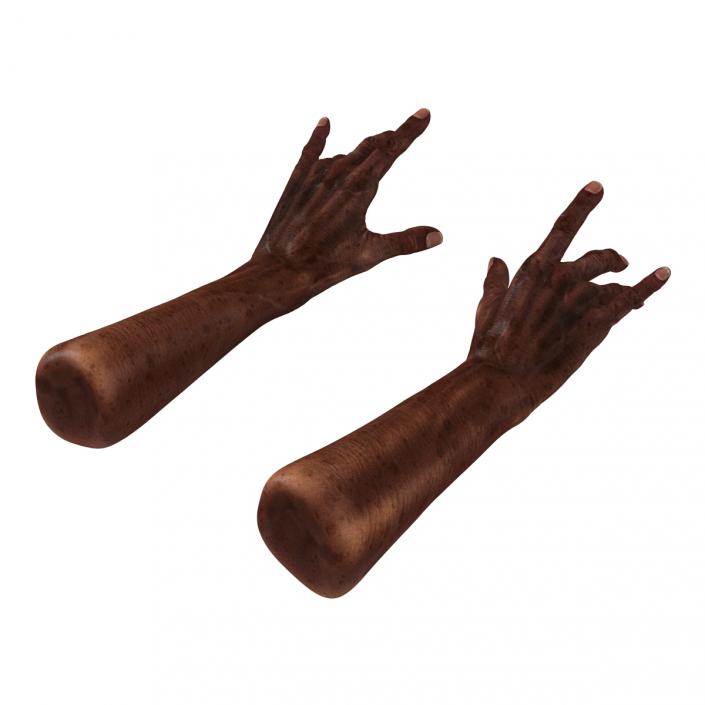 3D Old African Man Hands Rigged model