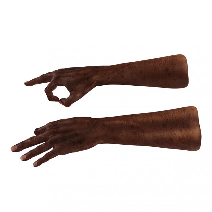 3D Old African Man Hands Pose 5 model