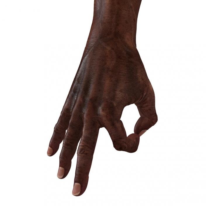 3D Old African Man Hands Pose 5 model
