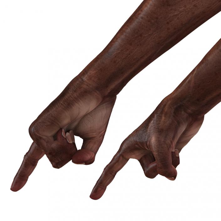 3D Old African Man Hands Pose 2 model
