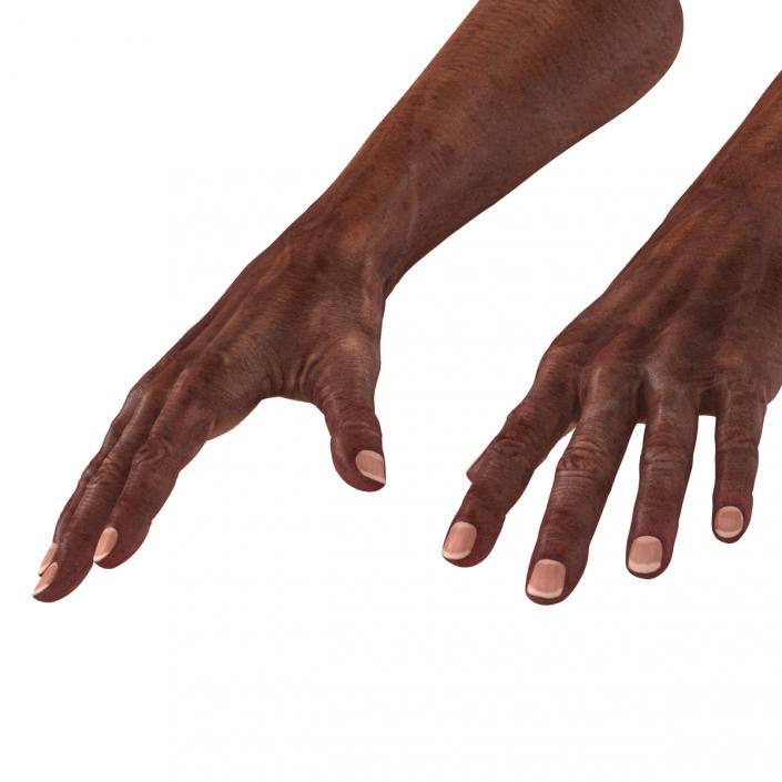 3D Old African Man Hands 2 model