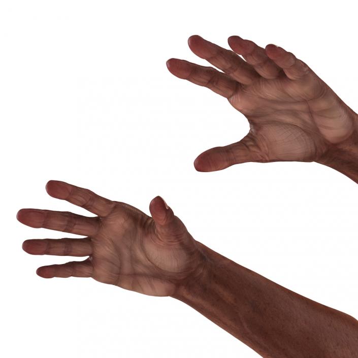 3D model Old African Man Hands 2 Rigged