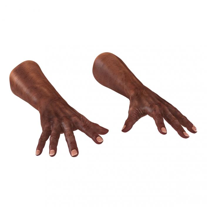 3D model Old African Man Hands 2 Pose 4