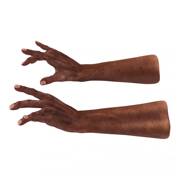 3D model Old African Man Hands 2 Pose 3