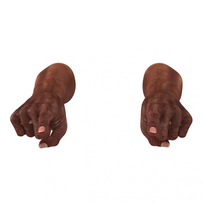 3D model Old African Man Hands 2 Pose 2