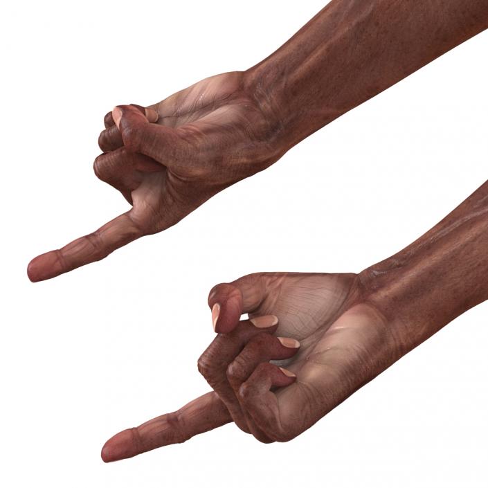 3D model Old African Man Hands 2 Pose 2