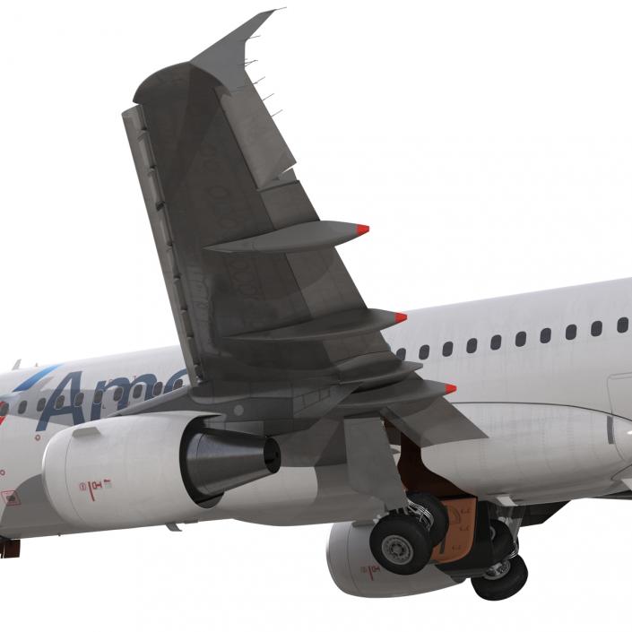 3D Airbus A320 American Airlines Rigged