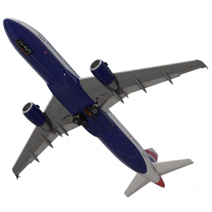 Airbus A320 British Airways Rigged 3D model