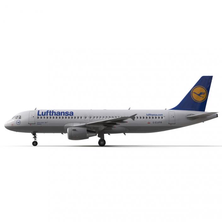 3D Airbus A320 Lufthansa Rigged model