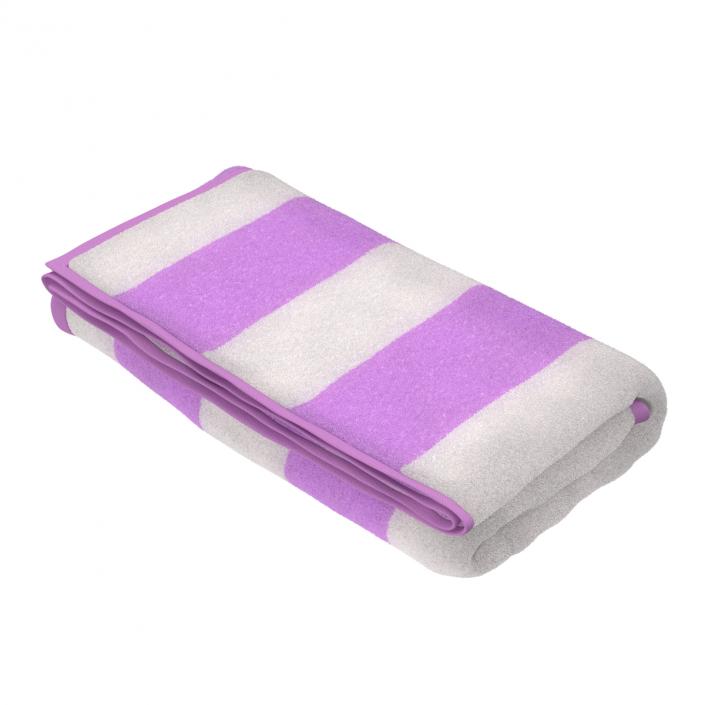 3D Beach Towel 3 Pink model