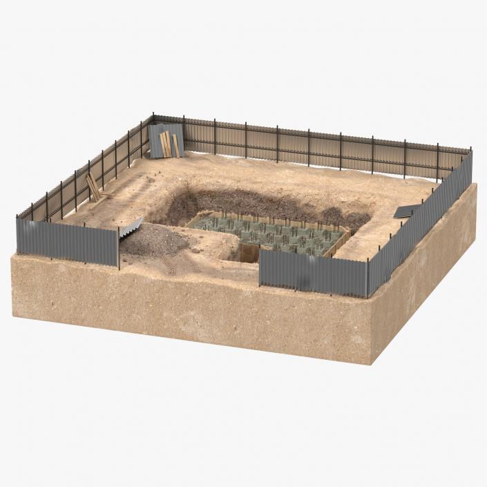 3D Construction Pits Collection model
