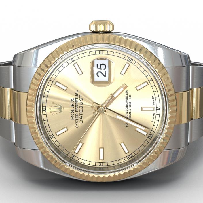 Rolex Datejust Steel and Gold 36mm 3D model