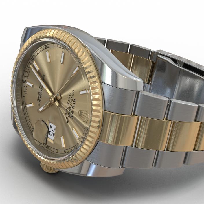 Rolex Datejust Steel and Gold 36mm 3D model