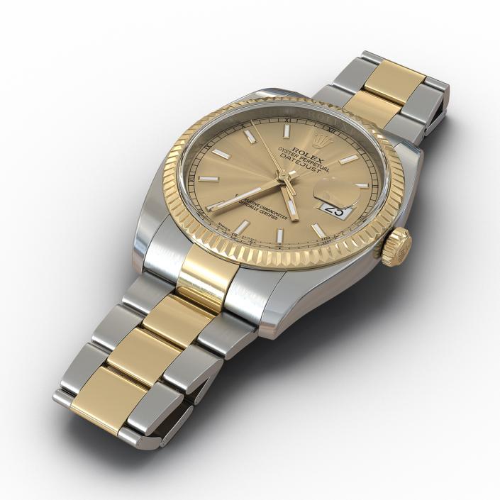 3D Rolex Datejust Steel and Gold 36mm 2