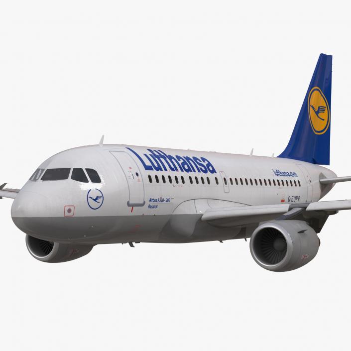 Airbus  A318 Lufthansa Rigged 3D model