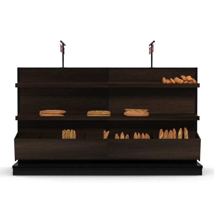 3D model Bakery Display Dark with Bread