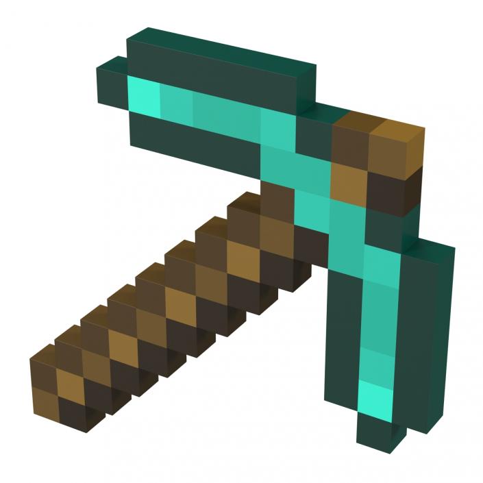 3D model Minecraft Pickaxe Diamond