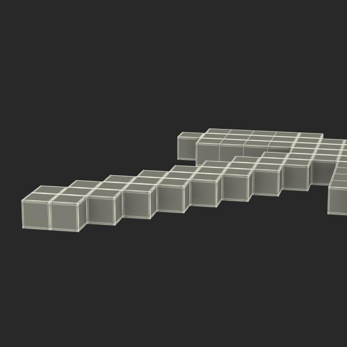 Minecraft Pickaxe Golden 3D model