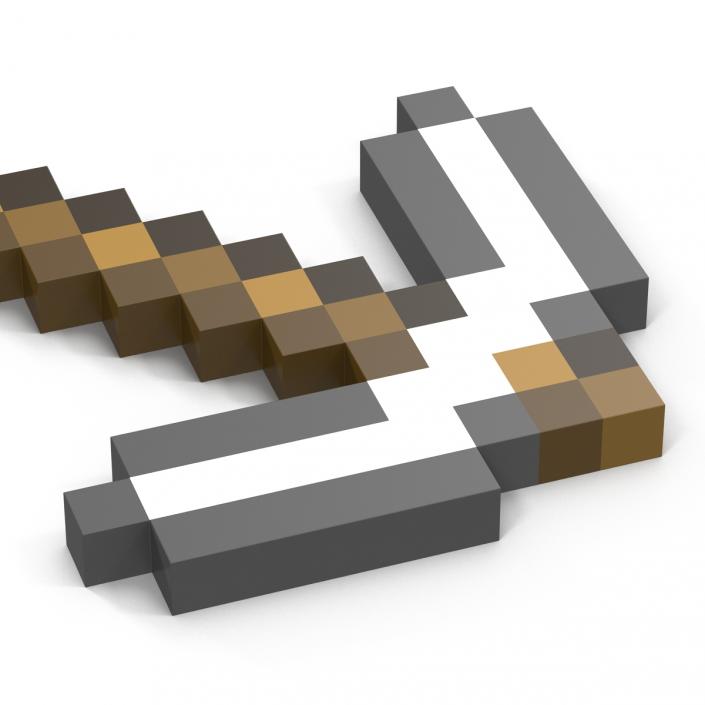 Minecraft Pickaxe Iron 3D