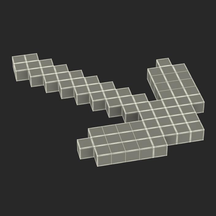 Minecraft Pickaxe Iron 3D