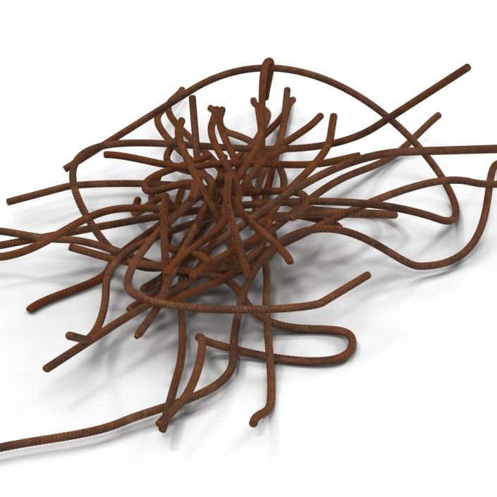 3D model Messy Pile of Rusty Rebar