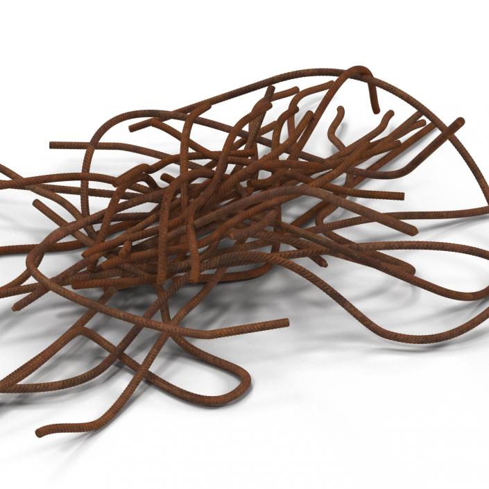 3D model Messy Pile of Rusty Rebar