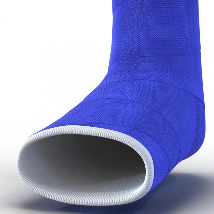 Blue Fiberglass Cast Leg 3D model